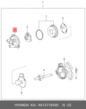Kia Avelle Крышка трамблера KK13718V00 HYUNDAI KIA