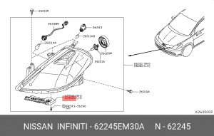 Nissan кронштейн бампера 62245-EM30A NISSAN INFINITI
