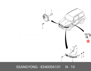 SS Korando/тагер повторитель поворота 8340006101 SSANG YONG