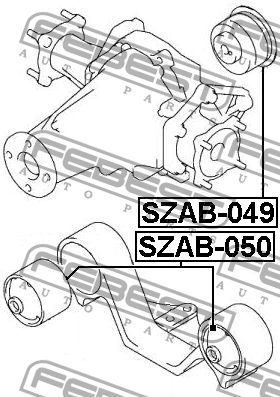 SUZUKI Grand Vitara 06- сайлентблок опоры заднего редуктора задний SZAB-049 FEBEST