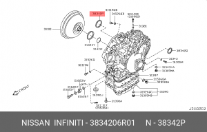 Nissan XTrail 31 сальник правый переднего привода (4вд) 38342-06R01 NISSAN INFINITI