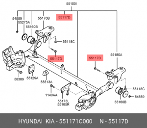 Hyundai Getz Болт задней балки 551171C000 HYUNDAI KIA