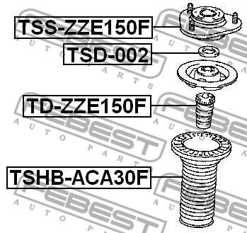 TOYOTA COROLLA 150, Auris 06- отбойник переднего аммортизатора TD-ZZE150F FEBEST