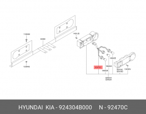 Hyundai Porter проводка заднего фонаря 924304B000 HYUNDAI KIA