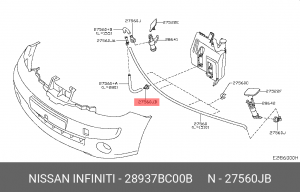 Nissan Note штуцер шланга фароомывателя 28937BC00B NISSAN INFINITI