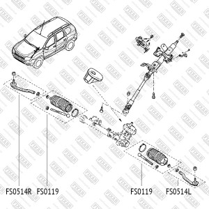 Renault Duster 10-> Наконечник рулевой тяги L FS0514L FIXAR