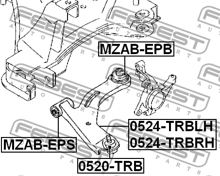 MAZDA TRIBUTE EP 00-07 САЙЛЕНБЛОК ЗАДНИЙ ПЕРЕДНЕГО РЫЧАГА MZAB-EPB FEBEST