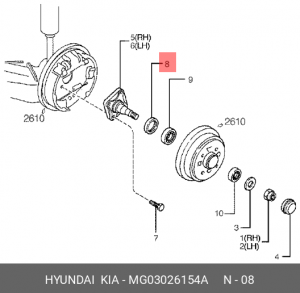 Kia Rio Сальник задней ступицы KK15026154    39x50.4x8.5 MG03026154A HYUNDAI KIA