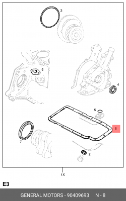 Daewoo Nexia/Lanos Прокладка поддона двигателя 90409693 90409693 DAEWOO