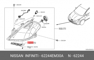 Nissan Tiida 07- кронштейн фары правой 62244EM30A NISSAN INFINITI