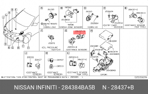 Nissan X-Trail T32 датчик парковки передний центральный 28438-4BA5B NISSAN INFINITI