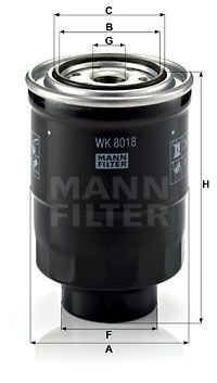 Mazda BT50 с 6гг, Ford Ranger дизель Фильтр топливный WK 8018 X MANN FILTER