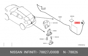 Nissan Qasqai замок лючка бензобака 78827-JD00B NISSAN INFINITI