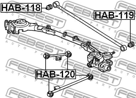 HONDA HR-V 98-05 сайлентлок задней поперечной тяги HAB-119 FEBEST