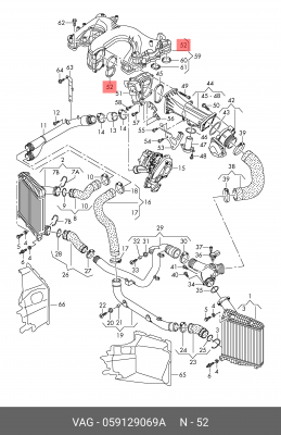 VAG Touareg 3.0D прокладка коллектора впускного 4 059 129 069 A VAG