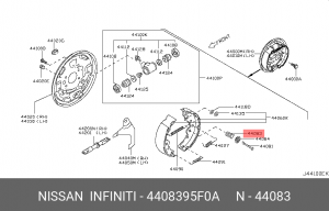 Nissan Almera Classic пружина штифта задних колодок 44083-95F0A NISSAN INFINITI