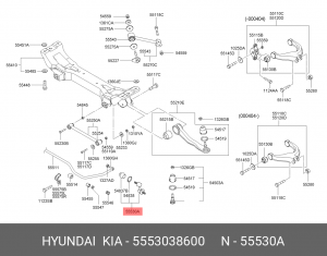 Тяга стабилизатора задняя L=R 55530-38600 HYUNDAI KIA