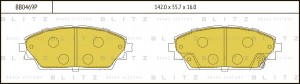 Mazda 3 13- колодки передние BB0469P BLITZ