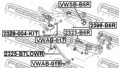 Болт с эксцентриком ремкомплект 2329-004-KIT FEBEST