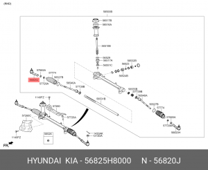 Hyundai Solaris 17-/Kia Rio 17- Наконечник рулевой правый 56825H8000 HYUNDAI KIA