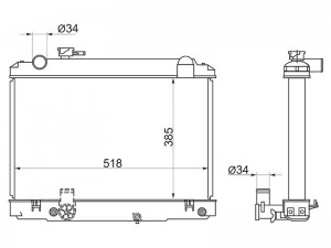 TOYOTA DYNA/Toyoace LY 3L/5L 97- радиатор охлаждения ДВС TY00621 SAT