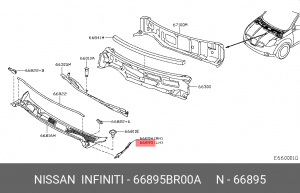 Nissan Qashqai Накладка переднего левого крыла 66895-BR00A NISSAN INFINITI