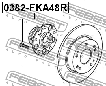 Ступица с подшипником зад Febest 0382-FKA48R Honda Civic VIII 05- 0382-FKA48R FEBEST