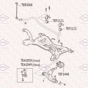 Ford Focus 2, 3/ Volvo S40 Стойка стабилизатора передняя TEB1068 TATSUMI
