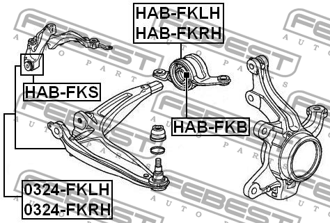 Honda Civic FK 06-12 с/блок переднего рычага задний HAB-FKB FEBEST