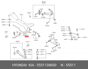 Стабилизатор поперечной устойчивости Sonata EF 5551138600 HYUNDAI KIA