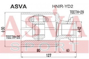 Acura MDX Шрус передний правый внутренний HNIR-YD2 ASVA