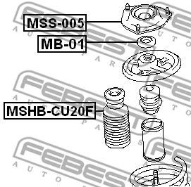 Mitsubishi Lancer 9,10, Outlander, XL, ASX подшипник опорный передних стоек MB-01 FEBEST