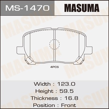 Toyota Noah колодки передние MS1470 MASUMA