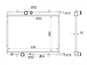 Радиатор Citroen Berlingo 96-22 / C4 04-11 / Xsara 97-06 / Xsara Picasso 99-09 / SGPG0001R SAT