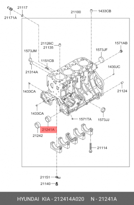 Kia Sorento Втулка вала баланса 212414A020 HYUNDAI KIA
