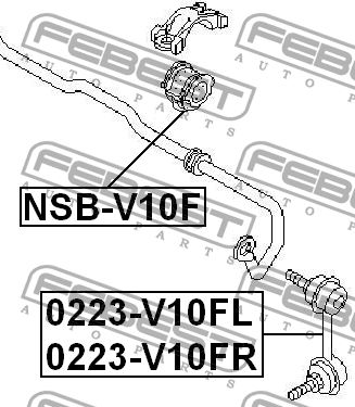 Nissan Primera P12 см. VIN втулка переднего стабилизатора D=21 NSB-V10F FEBEST