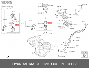 KIA Sorento Prime 14- Фильтр топливный бензин 2.4 31112B1000 HYUNDAI KIA