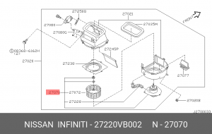 Nissan Patrol Y-61 Мотоp вентилятоpа отопителя 27220-VB002 NISSAN INFINITI
