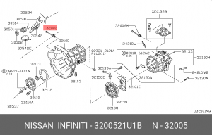 ДАТЧИК ВКЛ ЗАДН СКОРОСТИ 32005-21U1B NISSAN INFINITI