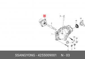 SS Rexton Корпус полуоси редуктора переднего моста AWD 4255009001 SSANG YONG