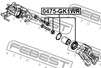 Mitsubishi Outlander 3 Ремкомплект заднего суппорта( на 2 суппорта) 0475-GK1WR FEBEST