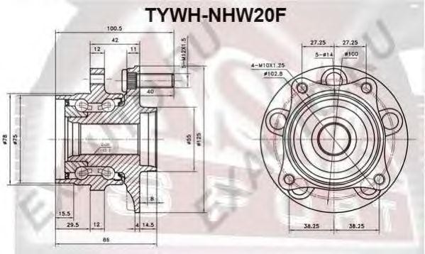 Toyota Prius 03-09 ступица переднего колеса в сборе TYWH-NHW20F ASVA