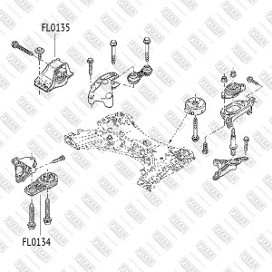 Renault Logan, Megane II опора ДВС задняя нижняя FL0134 FIXAR