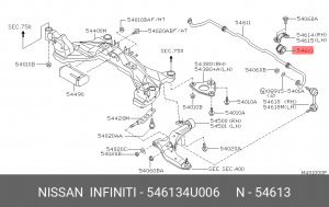 Nissan Primera P12 см. VIN втулка переднего стабилизатора D=21 54613-4U006 NISSAN INFINITI