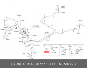 Hyundai Фиксатор трубки томозной 5872711000 HYUNDAI KIA