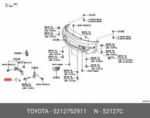 TOYOTA IST/SCION XA 02-07 заглушка буксировочного крюка передняя 52127-52911 TOYOTA