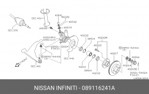 Nissan гайка ступицы 089116241A NISSAN INFINITI