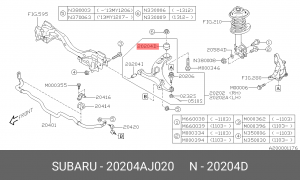 Subaru Legacy сайлентблок задний переднего рычага 20204-AJ020 SUBARU