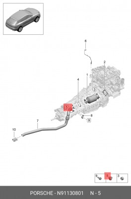 Гайка, шестигранная, N 911 308 01 VAG