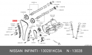 Nissan Qashkai цепь ГРМ основная 13028-1KC3A NISSAN INFINITI